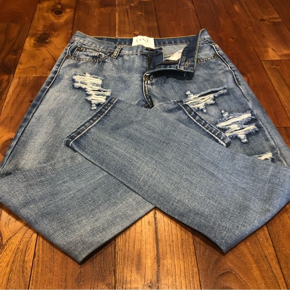 One Teaspoon Awesome Baggies Straight distressed  Denim Jeans Blue Size 24 - Picture 13 of 14
